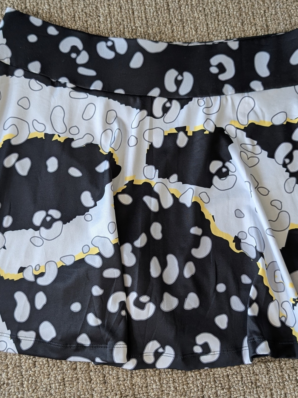 Jamie sadock Simplicite Black, White & Yellow Abstract Print Skort